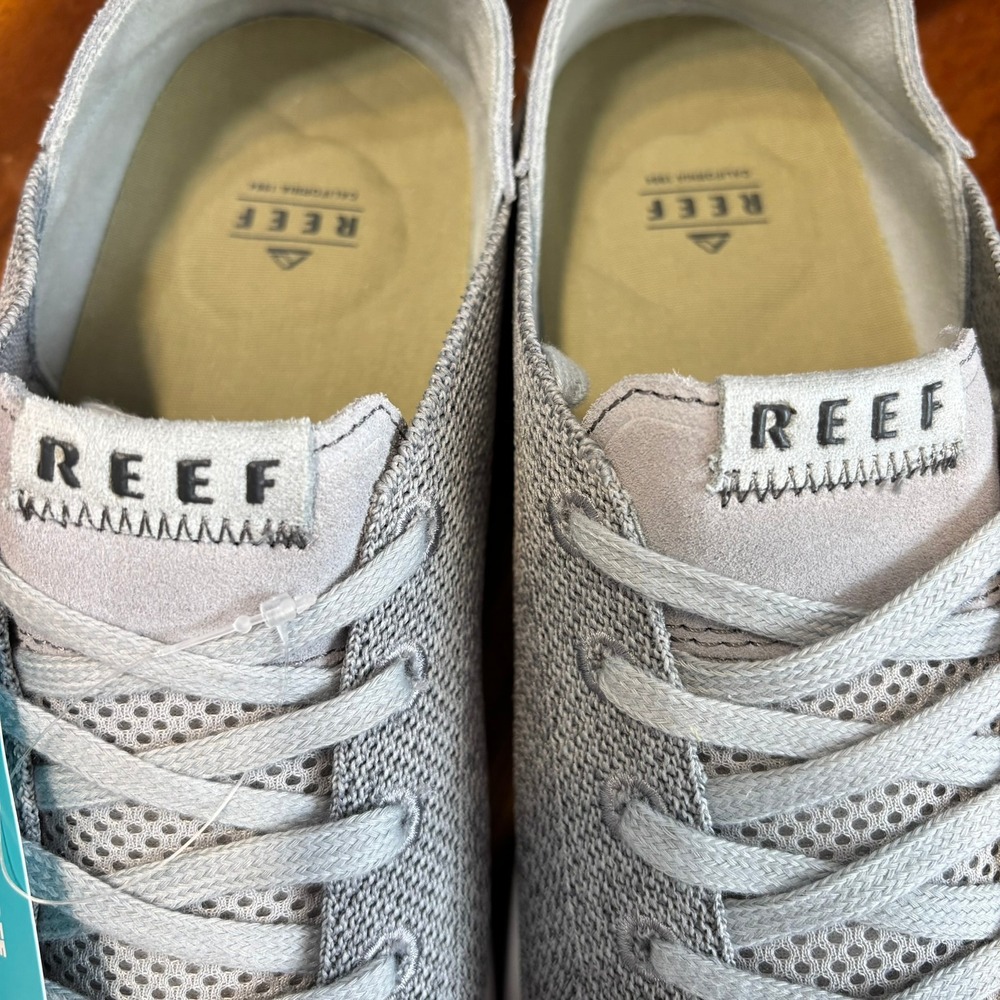 REEF Swellsole Neptune Grey Knit Casual Sneakers, mens 9.5 - Picture 4 of 8